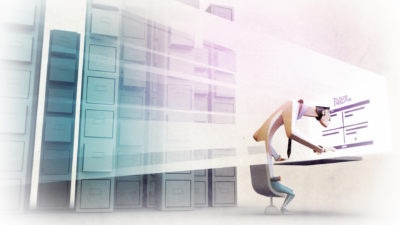 animated man at computer - future resume